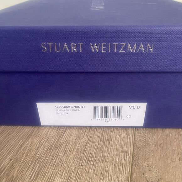 Stuart Weitzman Blush Silk Satin Square Nudist Heels Strappy Sandal Size 6 NIB - Picture 10 of 10